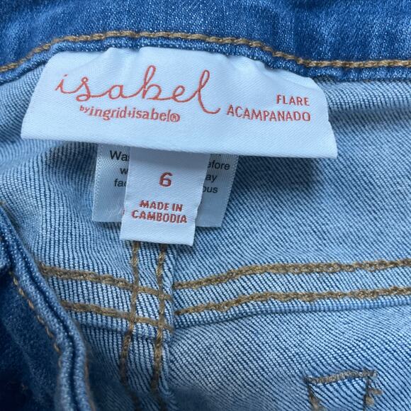 Isabel By Ingrid & Isabel Mid Wash Expandable Side Panel Flare Jeans Size 6 - Picture 4 of 5